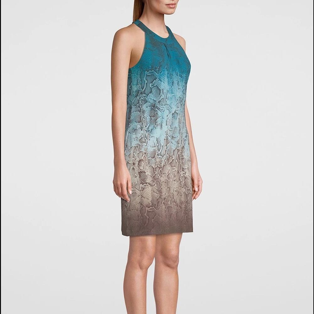 NWT White House Black Market HALTER dress Snake OMBRÉ CHEMISE